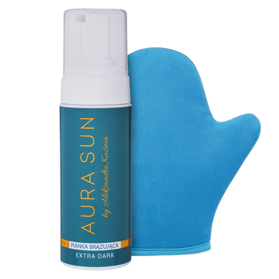 Aura Sun Pianka brązująca Extra Dark + rękawica Samoopalacze 150 ml Damski