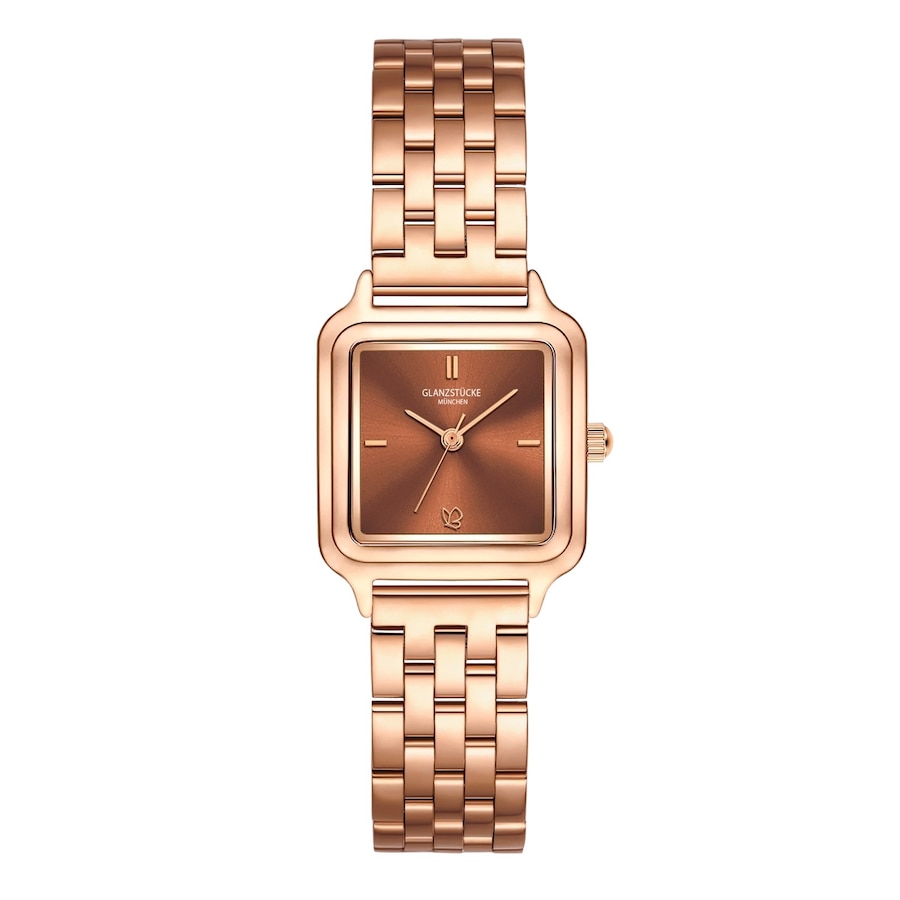 Glanzstücke München Zegarek na reke ze stali nierdzewnej w kolorze rózowego zlota Zegarki damskie 1 ct Damski