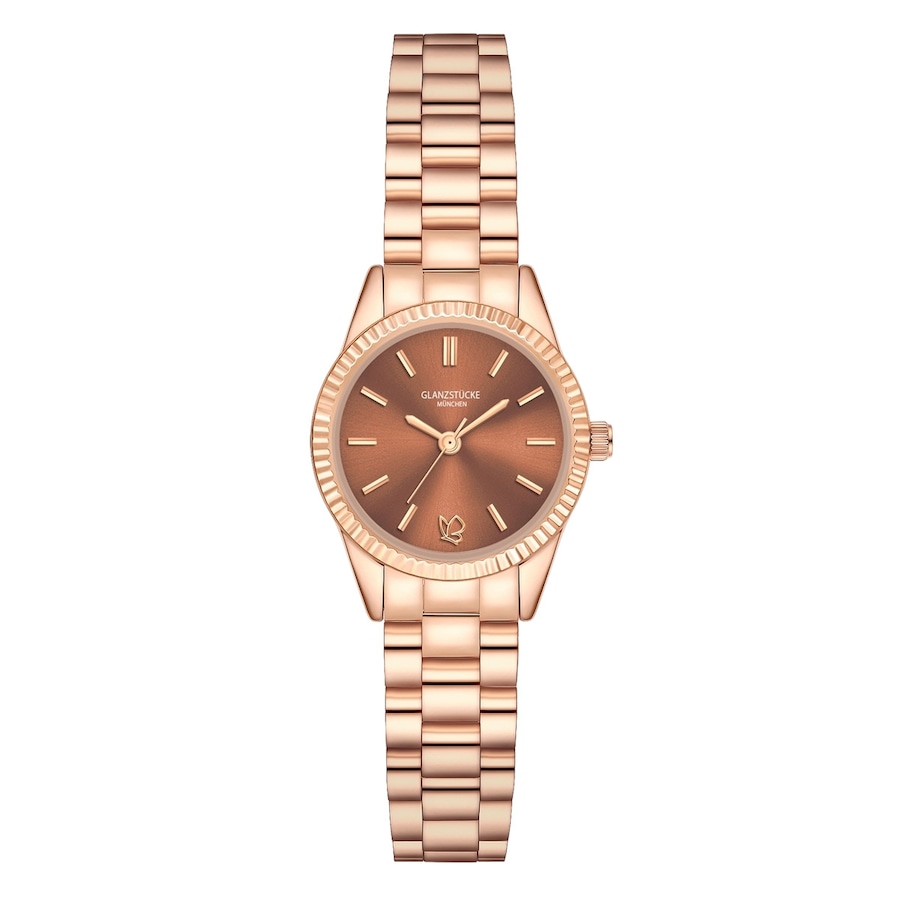 Glanzstücke München Zegarek na reke ze stali nierdzewnej w kolorze rózowego zlota Zegarki damskie 1 ct Damski