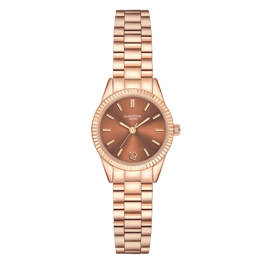 Glanzstücke München Zegarek na reke ze stali nierdzewnej w kolorze rózowego zlota Zegarki damskie 1 ct Damski
