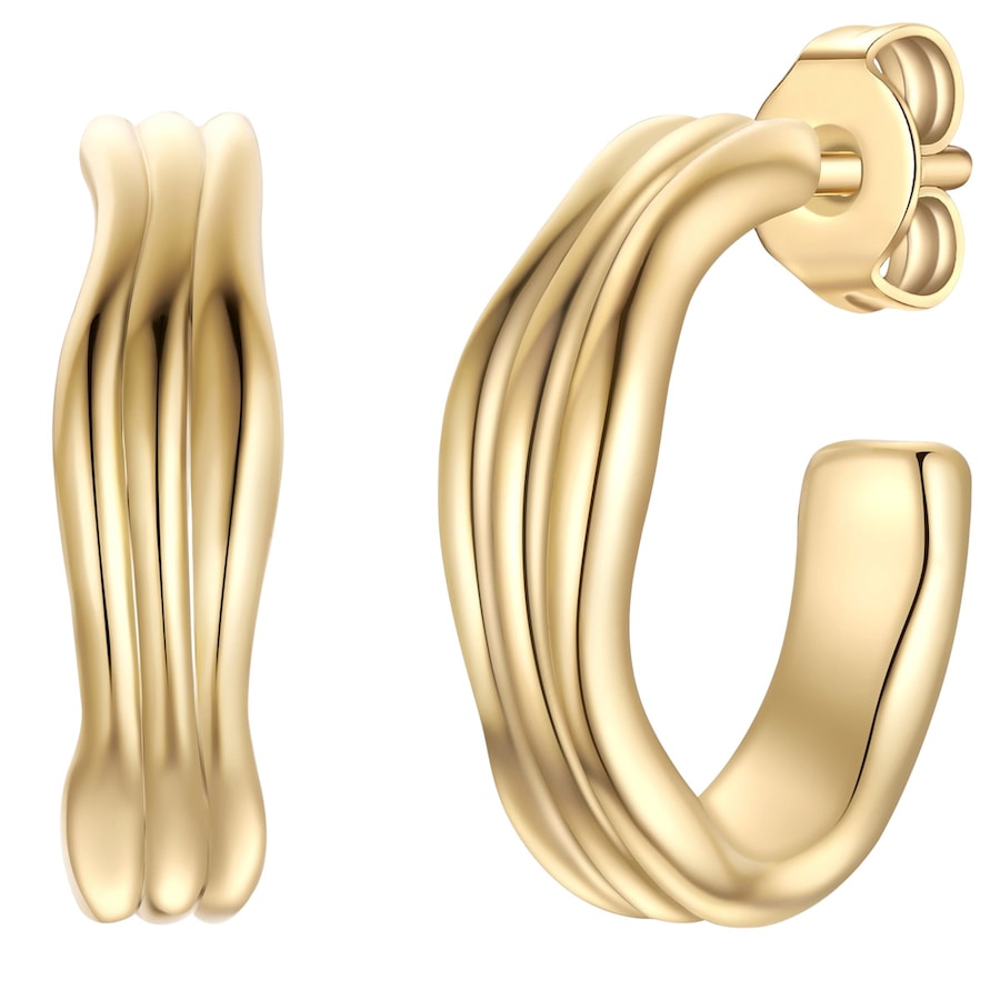 Glanzstücke München Kolczyki Srebro wysokiej próby Żółte złoto Kolczyki koła 1 ct Damski