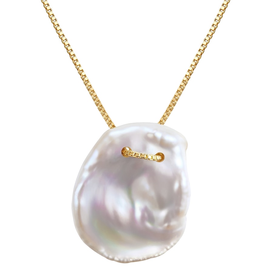 Valero Pearls Naszyjnik srebrny srebro wysokiej próby Perła hodowlana słodkowodna żółte złoto Naszyjniki 1 ct Damski