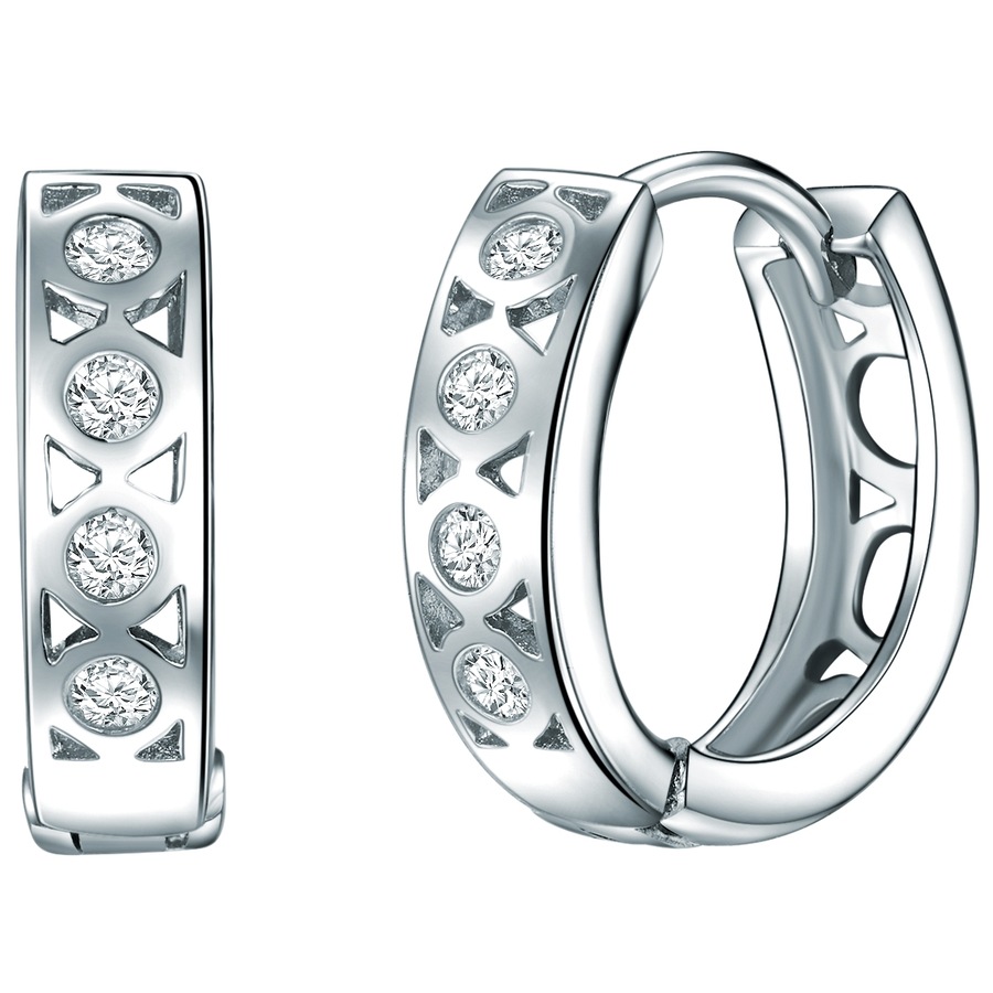 Rafaela Donata Srebrne kolczyki kreole srebro wysokiej próby Cyrkonia srebrny Kolczyki koła 1 ct Damski