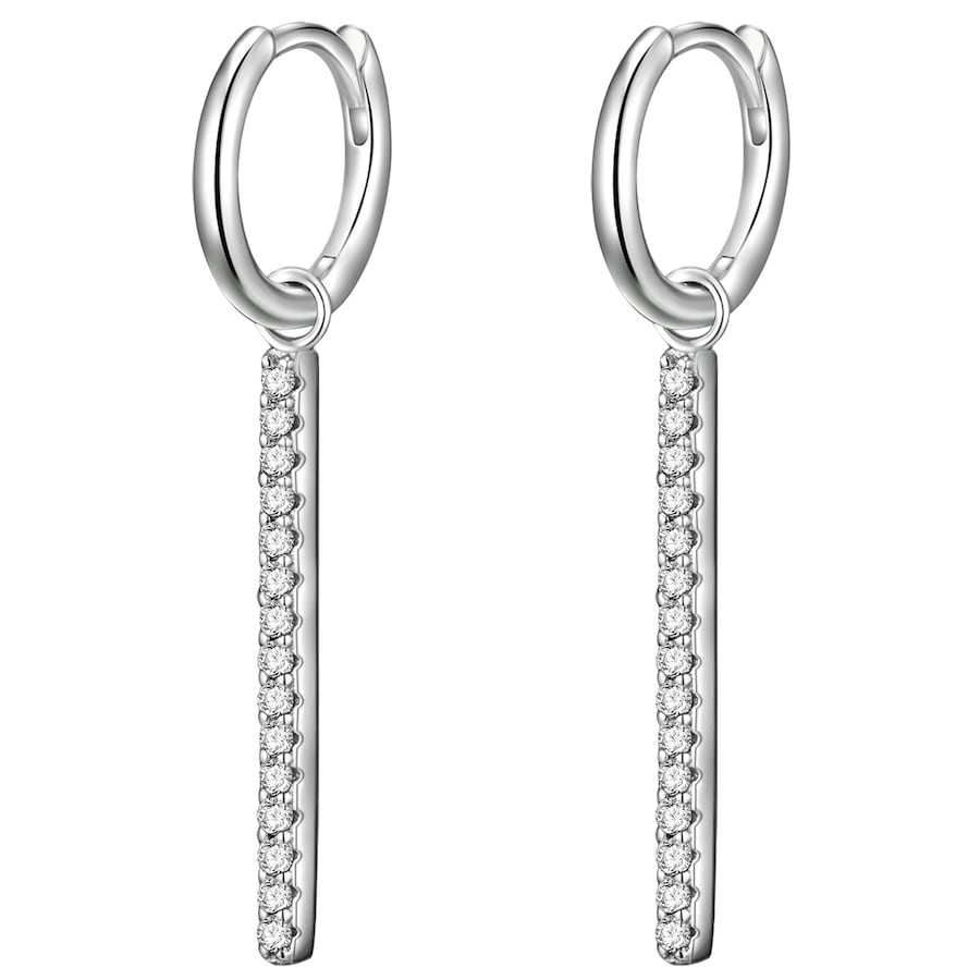 Glanzstücke München Srebrne kolczyki kreole srebro wysokiej próby Cyrkonia srebrny Kolczyki koła 1 ct Damski