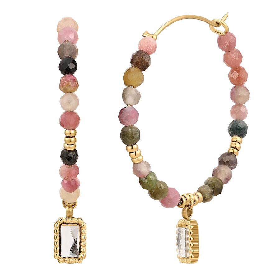 EASTSIDE Kolczyki Stal nierdzewna Żółte złoto Kolczyki koła 1 ct Damski