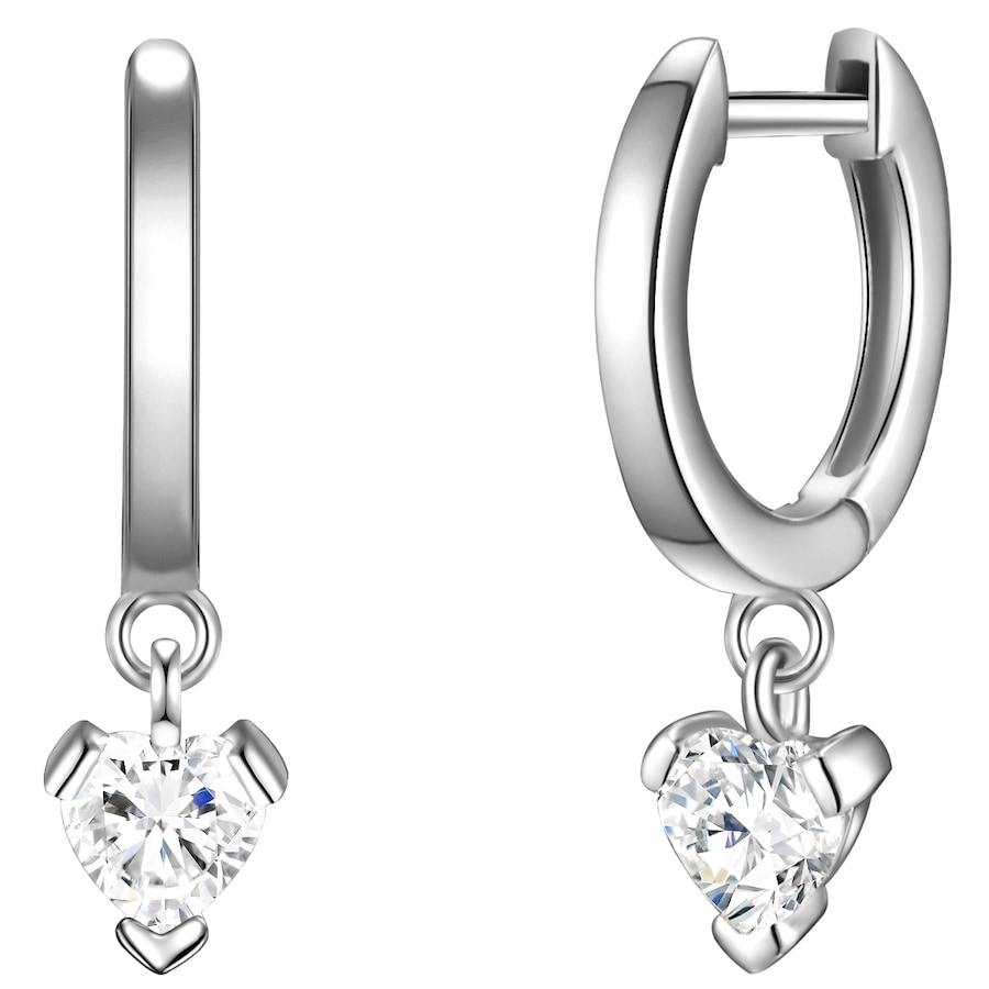 Glanzstücke München Kolczyki Serce z Srebro wysokiej próby w Srebrny Kolczyki koła 1 ct Damski