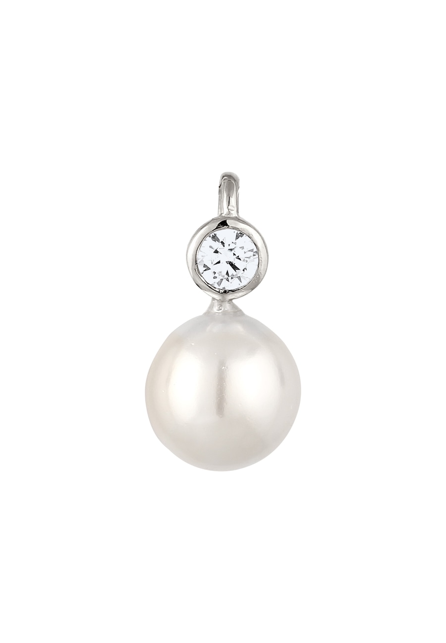 Nenalina Damski wisiorek okrągły mieniący się cyrkoniami i perłą Shell Core w srebrze próby 925 Sterling Silver Wisiorki 1 ct