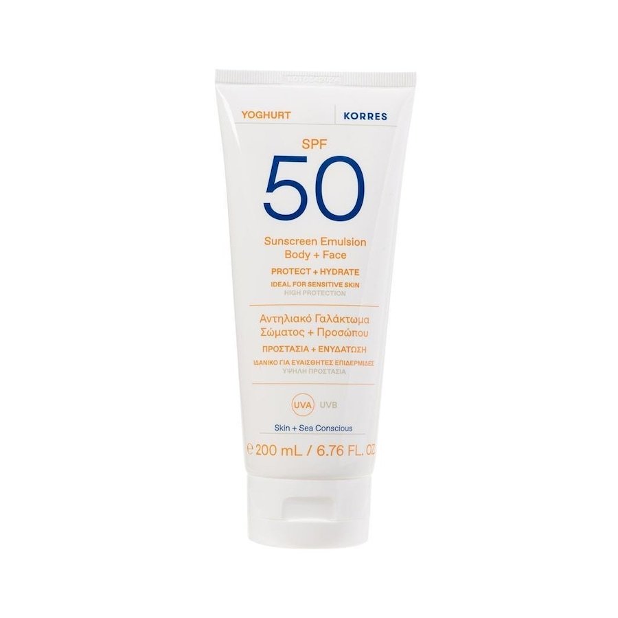 KORRES YOGHURT EMULSJA DO CIALA I TWARZY SPF50 TUBKA Ochrona przeciwsłoneczna 200 ml