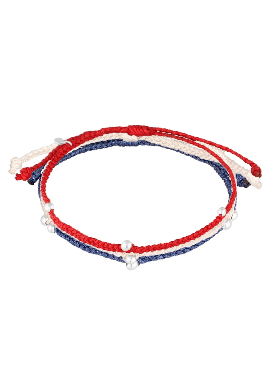 Elli Damski zestaw koralików piłkarskich Niemcy z nylonu ze srebra próby 925 Bransoletki 1 ct