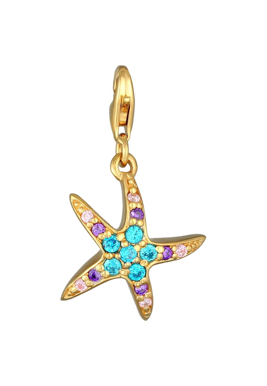 Nenalina Damski wisiorek Charm rozgwiazdy z kryształami cyrkonii w srebrze próby 925 Sterling Silver Wisiorki 1 ct