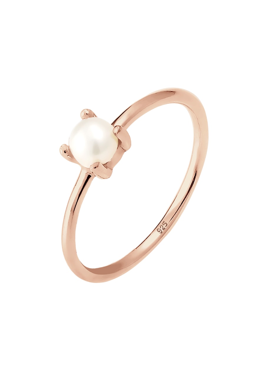 Elli Damski soliter z perłą hodowlana słodkowodną w srebrze próby 925 Sterling Silver Pierścionki 1 ct