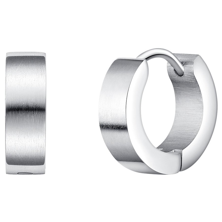 True Rebels Kolczyki kreole ze stali szlachetnej Stal szlachetna srebrny Kolczyki koła 1 ct Męskie