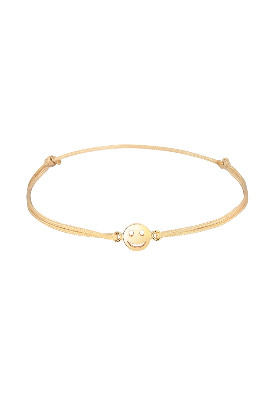 Elli Damski symbol uśmiechniętej twarzy z czerwonym nylonem z pozłacanego srebra próby 925 Sterling Silver Bransoletki 1 ct