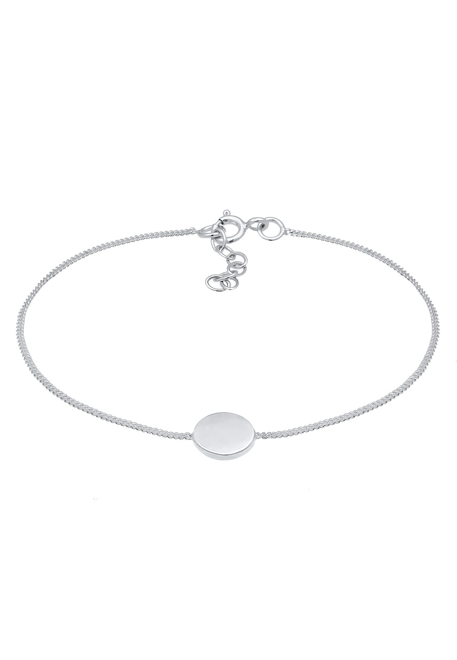 Elli Damski wisior płytkowy Basic Geo ze srebra próby 925 Sterling Silver pozłacany Bransoletki 1 ct