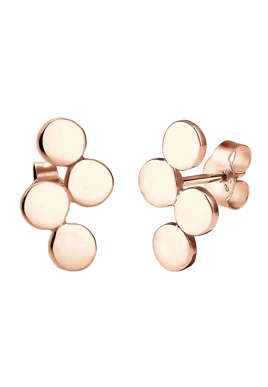 Elli Damskie kolczyki sztyfty Circle Geo Minimal wykonane ze srebra próby 925 Sterling Silver Kolczyki 1 ct