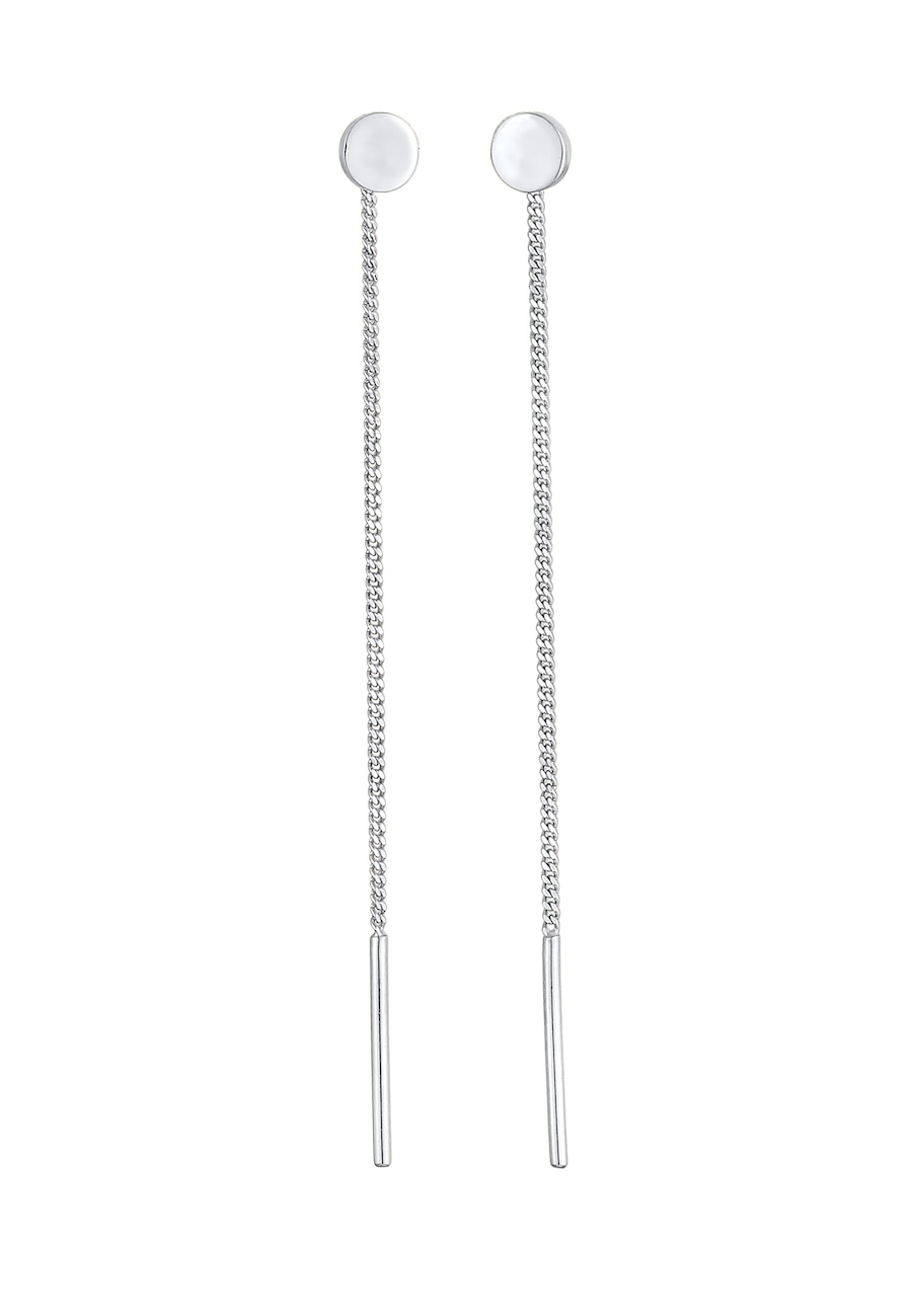 Elli Damskie kolczyki wiszące do przeciągania płytkowe Basic ze srebra próby 925 Sterling Silver Kolczyki 1 ct