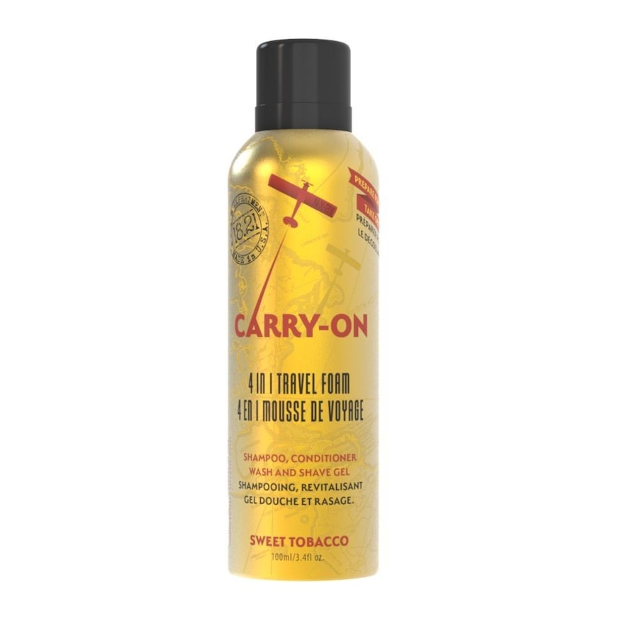 18.21 Man Made Carry On 4-1Travel Foam Sweet Tobacco Pianka wielofunkcyjna do brody, włosów i skóry Pielęgnacja brody 100 ml
