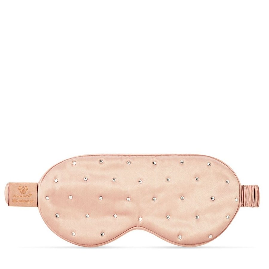 Crystallove Opaska na oczy z jedwabiu z kryształkami – rose gold Płatki pod oczy 1 ct