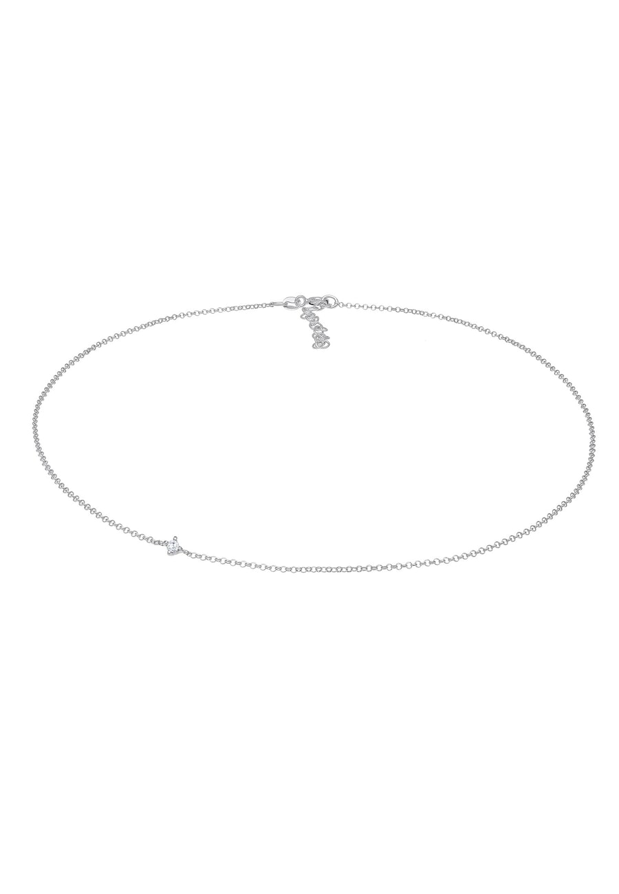 Elli Damski choker soliter z kryształem cyrkonii w srebrze próby 925 Sterling Silver Naszyjniki 1 ct