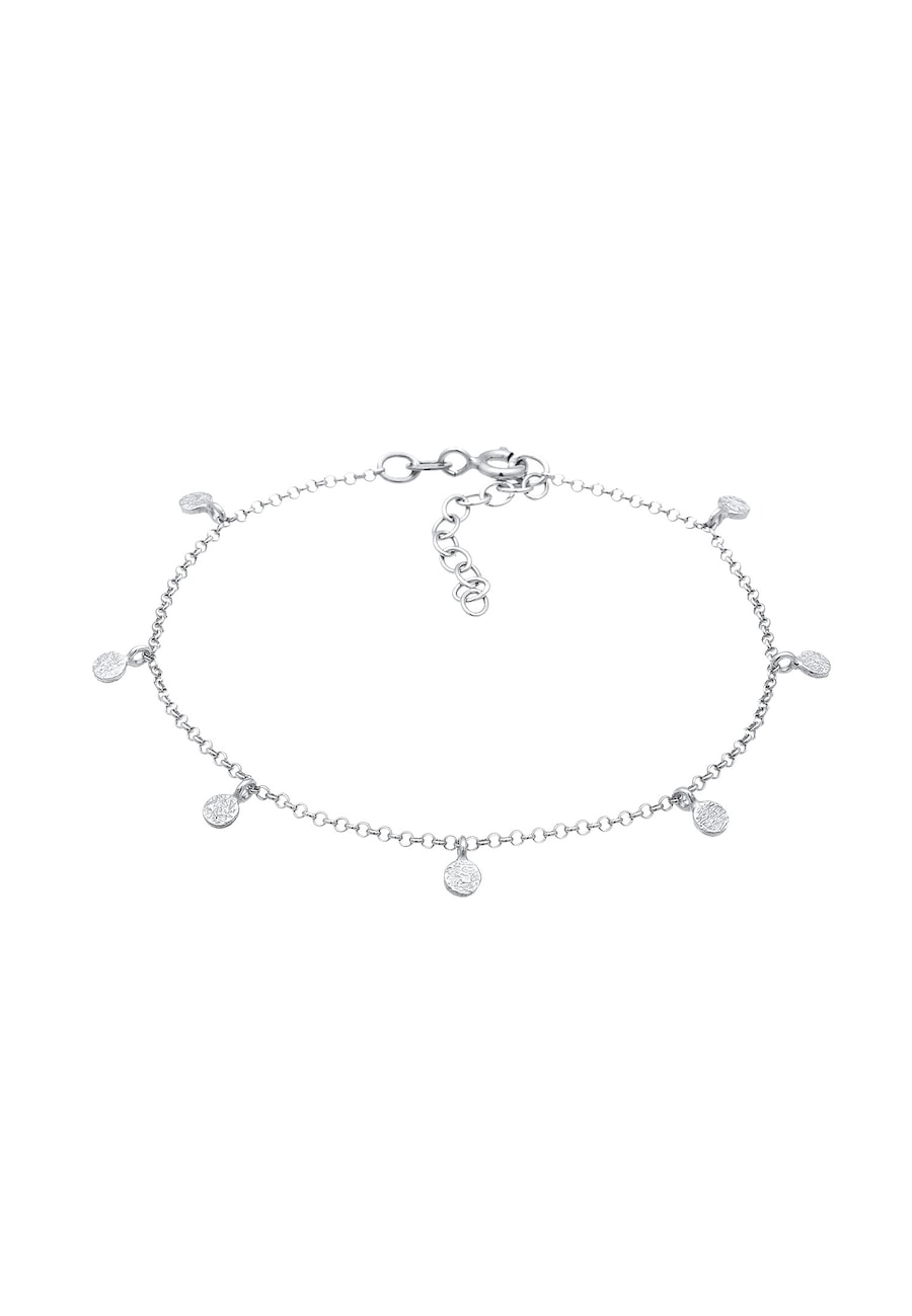 Elli Damski wisior płytkowy okrągły teksturowany ze srebra próby 925 Sterling Silver Bransoletki 1 ct