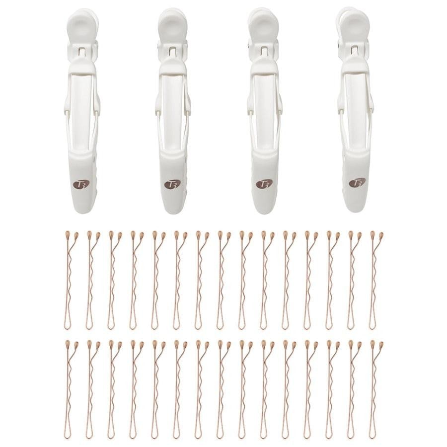 T3 Clip Kit with 4 Alligator Clips and 30 Rose Gold Bobby Pins Klamry i spinki do włosów 1 ct