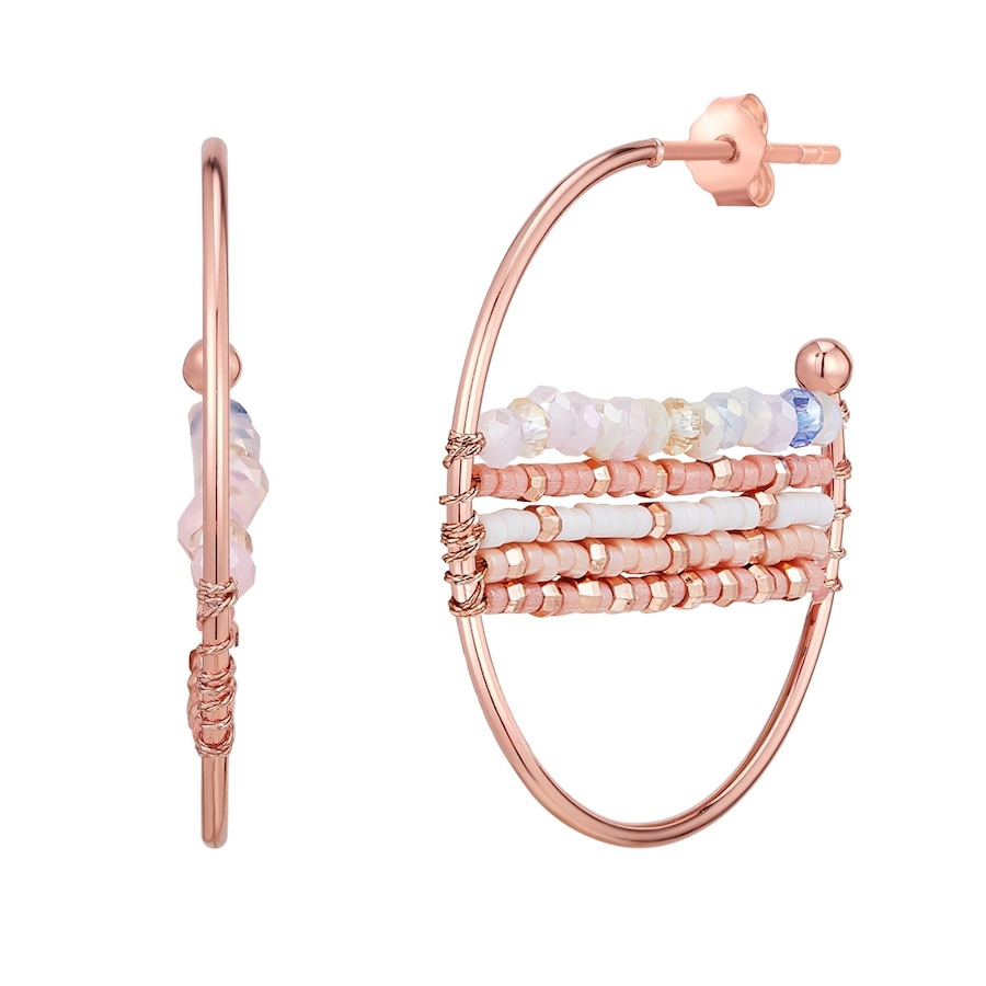 Yokoamii Kolczyki Mosiadz Różowy złoty Kolczyki koła 1 ct Damski