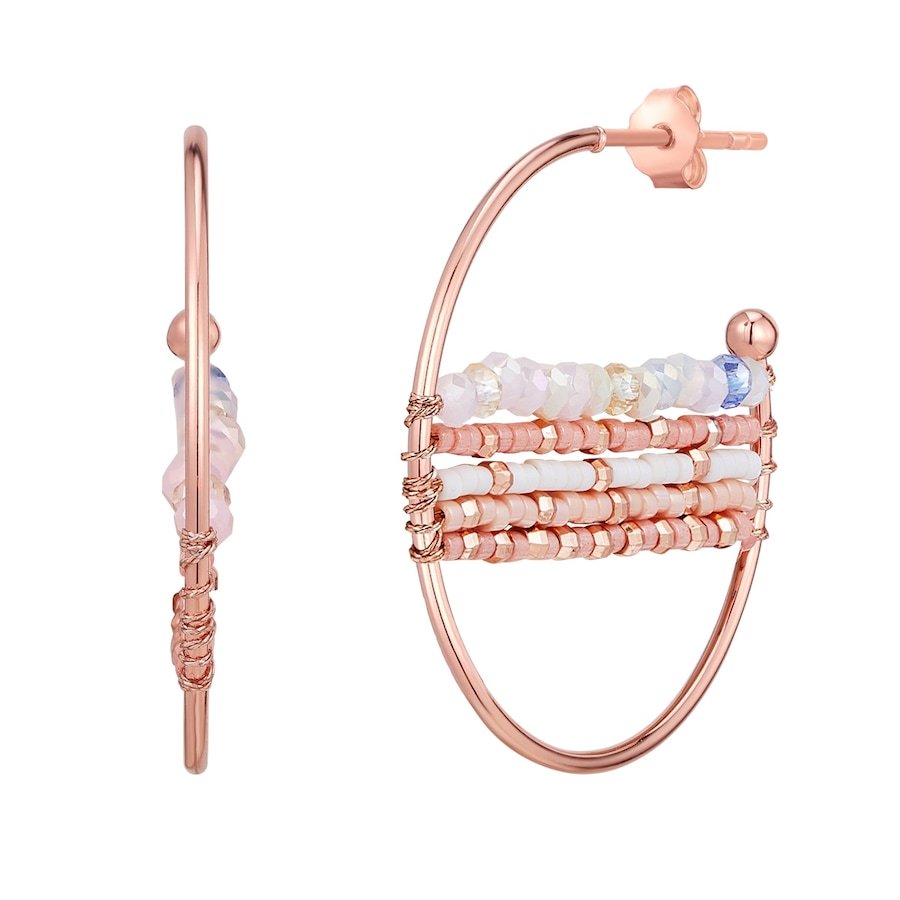 Yokoamii Kolczyki Mosiadz Różowy złoty Kolczyki koła 1 ct Damski