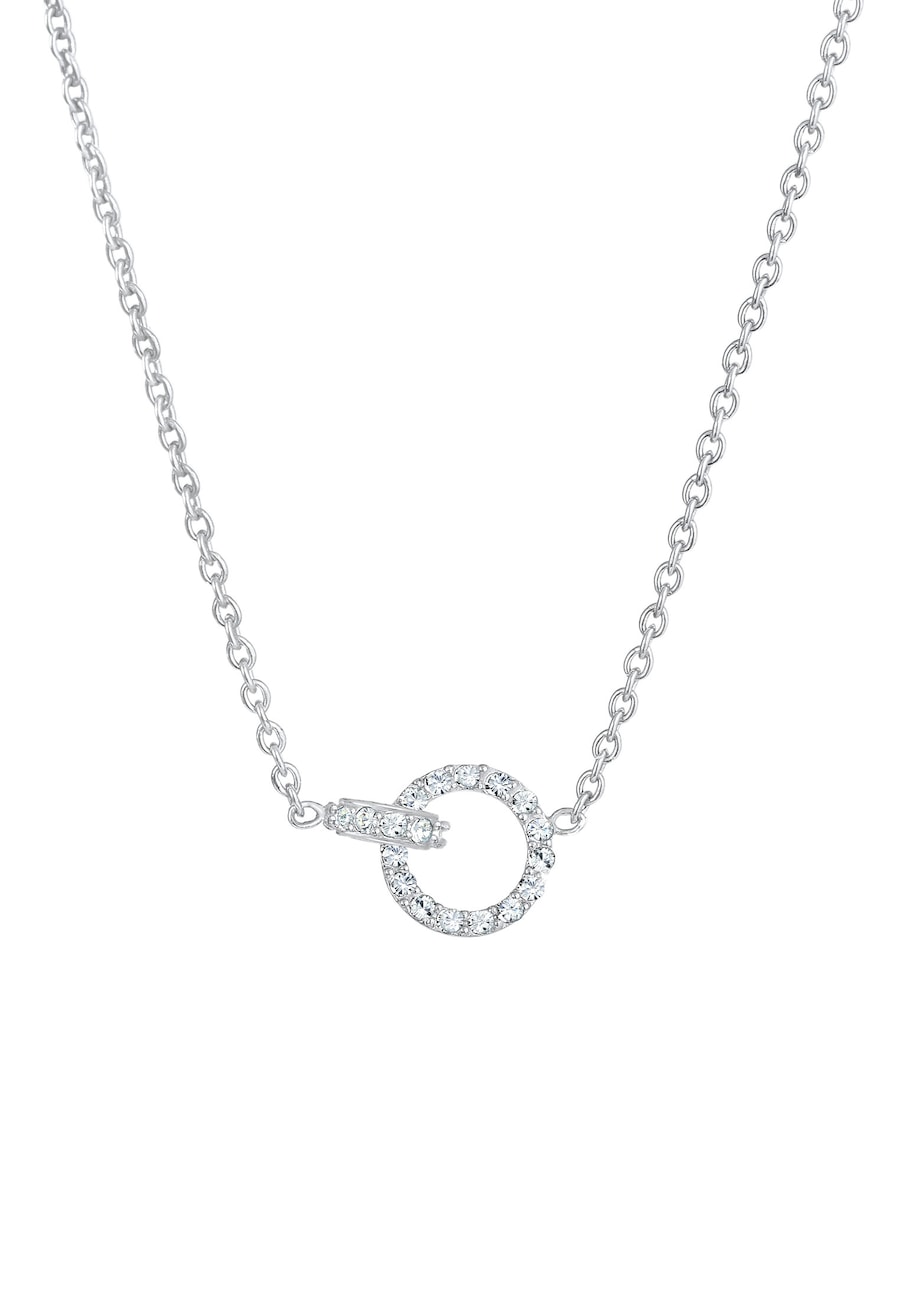 Elli Damskie pierścionki połączenie nieskończoność z kryształami srebro 925 sterling silver Naszyjniki 1 ct