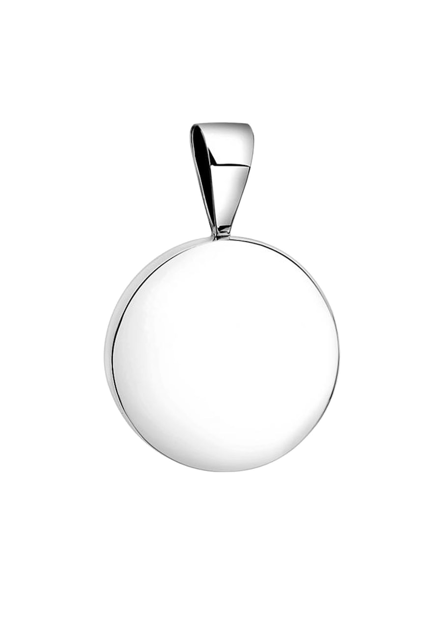 Nenalina Damski wisior płytkowy okrągły matowy ze srebra próby 925 Sterling Silver Wisiorki 1 ct