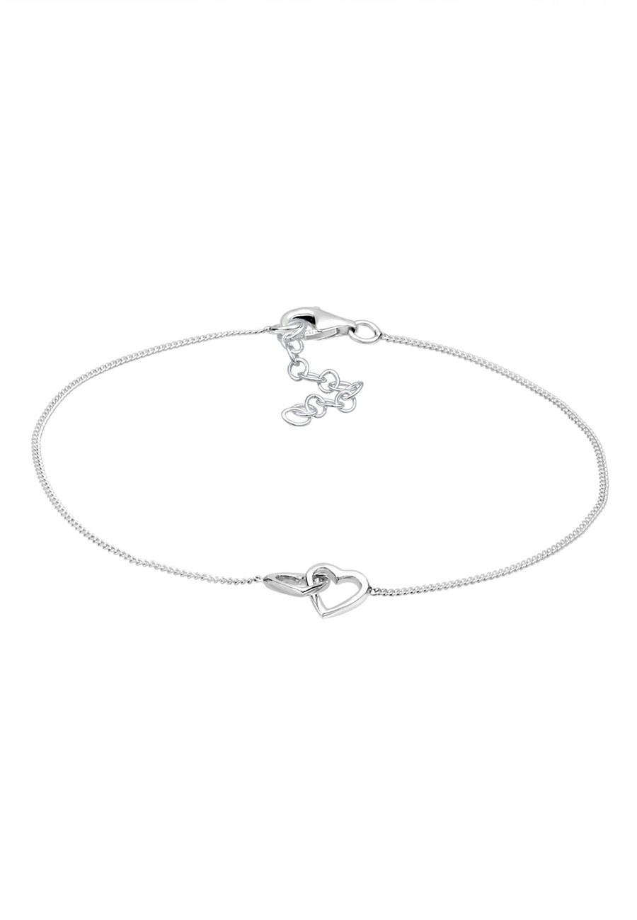 Elli Damskie serce splecione połączenie w pozłacanym różowym złotem srebrze 925 Sterling Silver Bransoletki 1 ct
