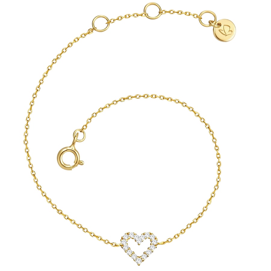 Glanzstücke München Bransoletka Serce z Srebro wysokiej próby w Żółte złoto Bransoletki 1 ct Damski