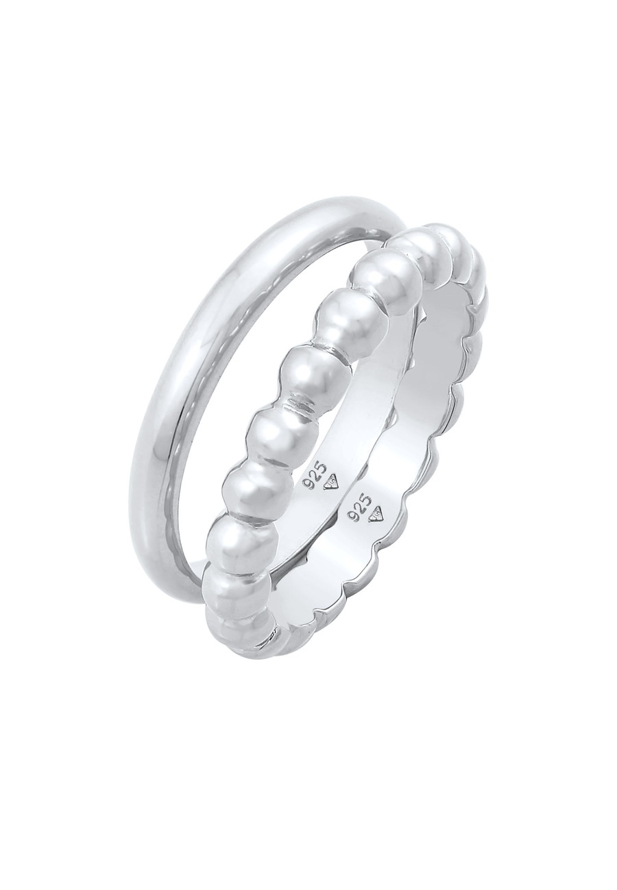 Elli Damska obrączka Duo Basic Trend Kula Basic w srebrze próby 925 Sterling Silver Pierścionki 1 ct Damski