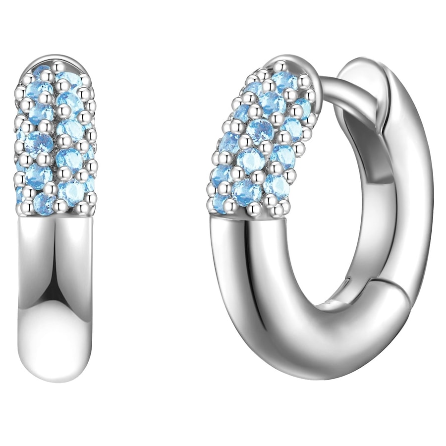 Glanzstücke München Srebrne kolczyki kreole srebro wysokiej próby Spinel srebrny Kolczyki koła 1 ct Damski