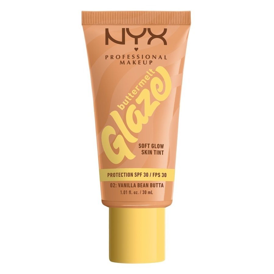 NYX Professional Makeup Buttermelt Glaze, Tint do twarzy z SPF 30 Podkłady 30 ml 02W - VANILLA BEAN BUTTA