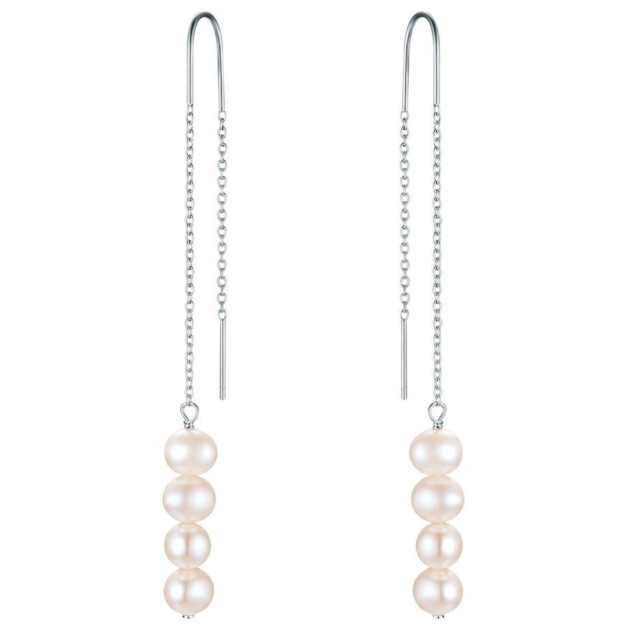 Valero Pearls Srebro wysokiej pr óby Perła hodowlana słodkowodna Kolczyki 1 ct Damski