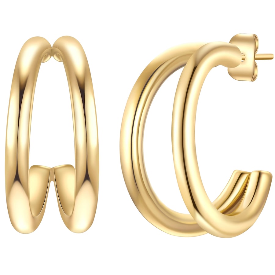 EASTSIDE Kobiety Kolczyki Stal nierdzewna Żółte złoto Kolczyki koła 1 ct Damski