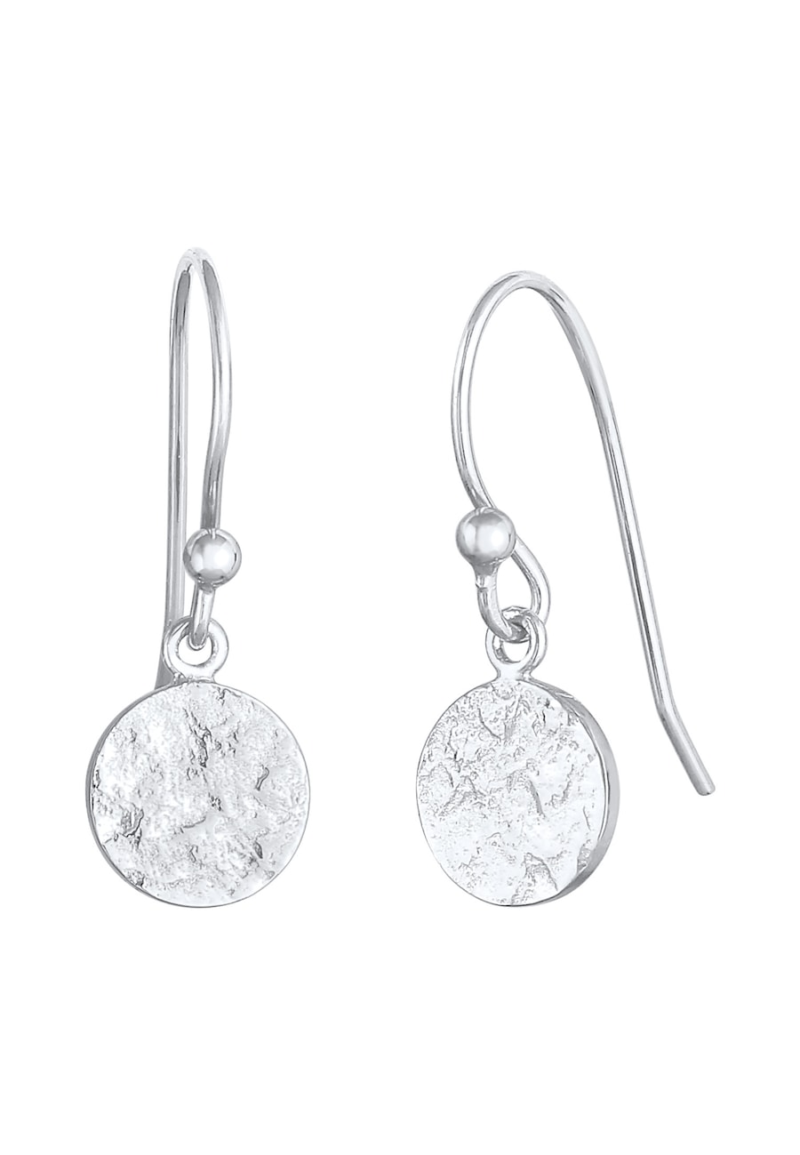 Elli Damskie kolczyki wiszące płytkowe kute Organic w pozłacanym srebrze próby 925 Sterling Silver Kolczyki 1 ct