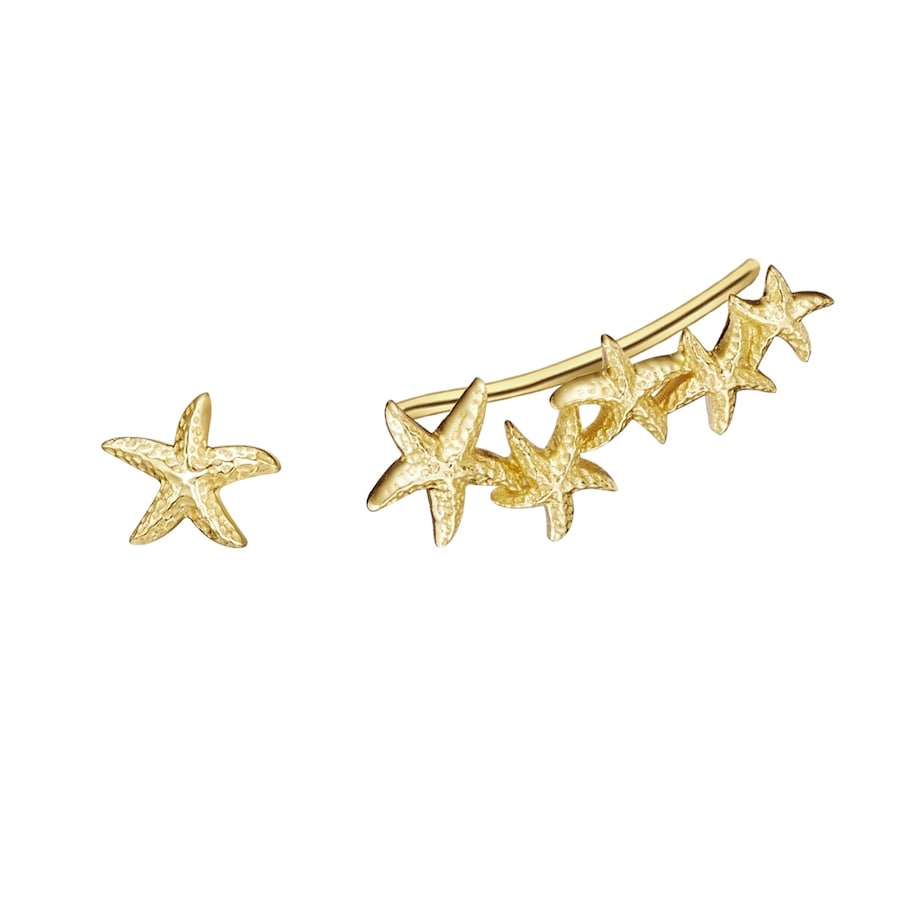 Glanzstücke München Srebrne kolczyki sztyfty Rozgwiazda srebro wysokiej próby żółte złoto Kolczyki 1 ct Damski