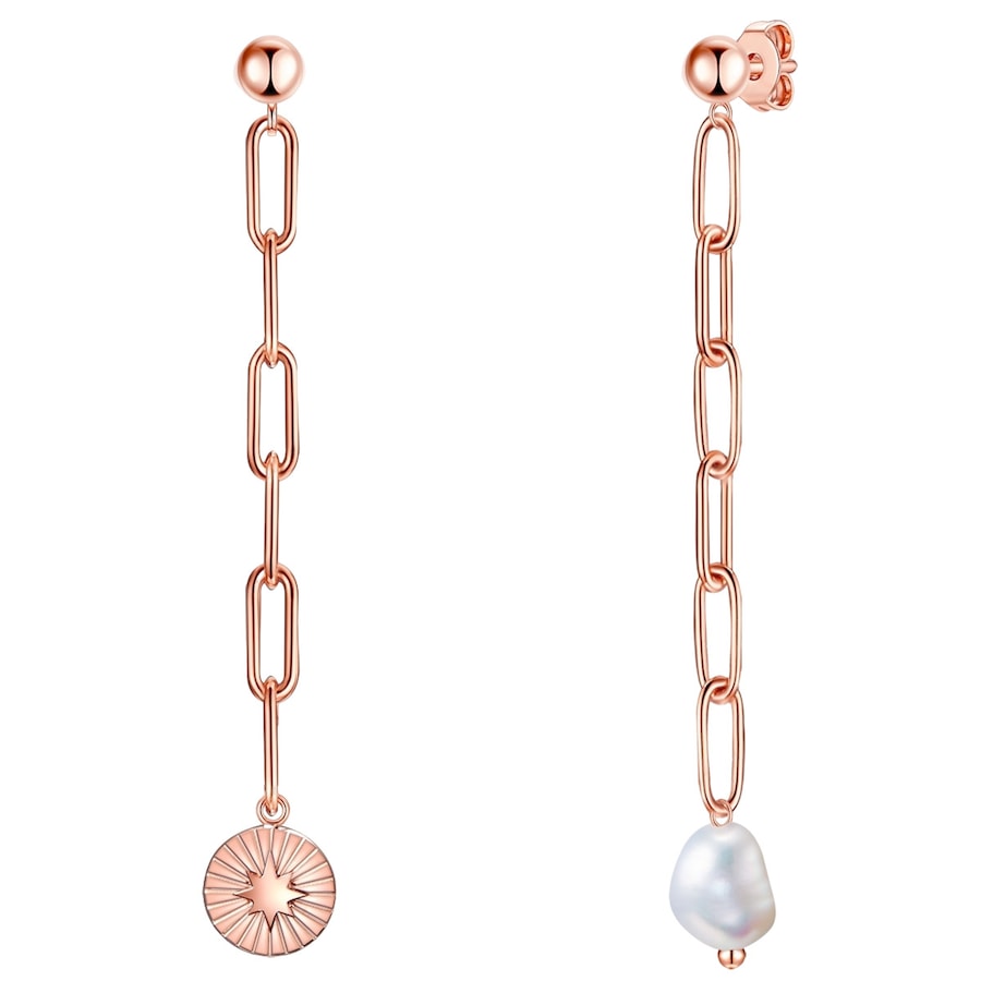 Valero Pearls Stal nierdzewna Perła hodowlana słodkowodna Kolczyki 1 ct Damski