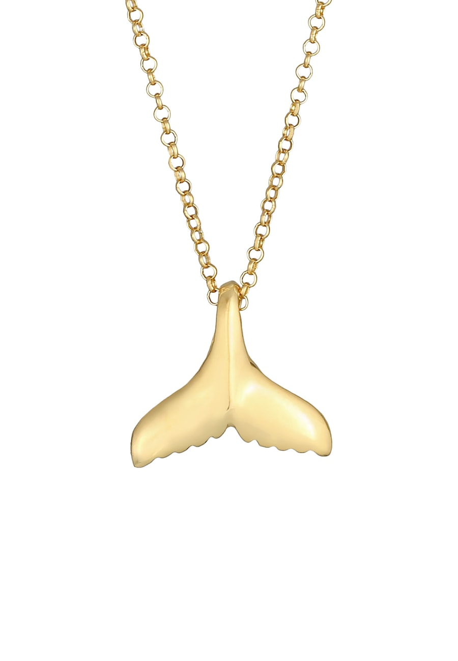 Elli Damski wisiorek z płetwą wieloryba morze ocean lato trend w srebrze próby 925 Sterling Silver Naszyjniki 1 ct