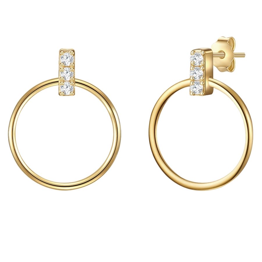 Glanzstücke München Kolczyki wiszące srebrne srebro wysokiej próby Cyrkonia żółte złoto 1 ct Damski