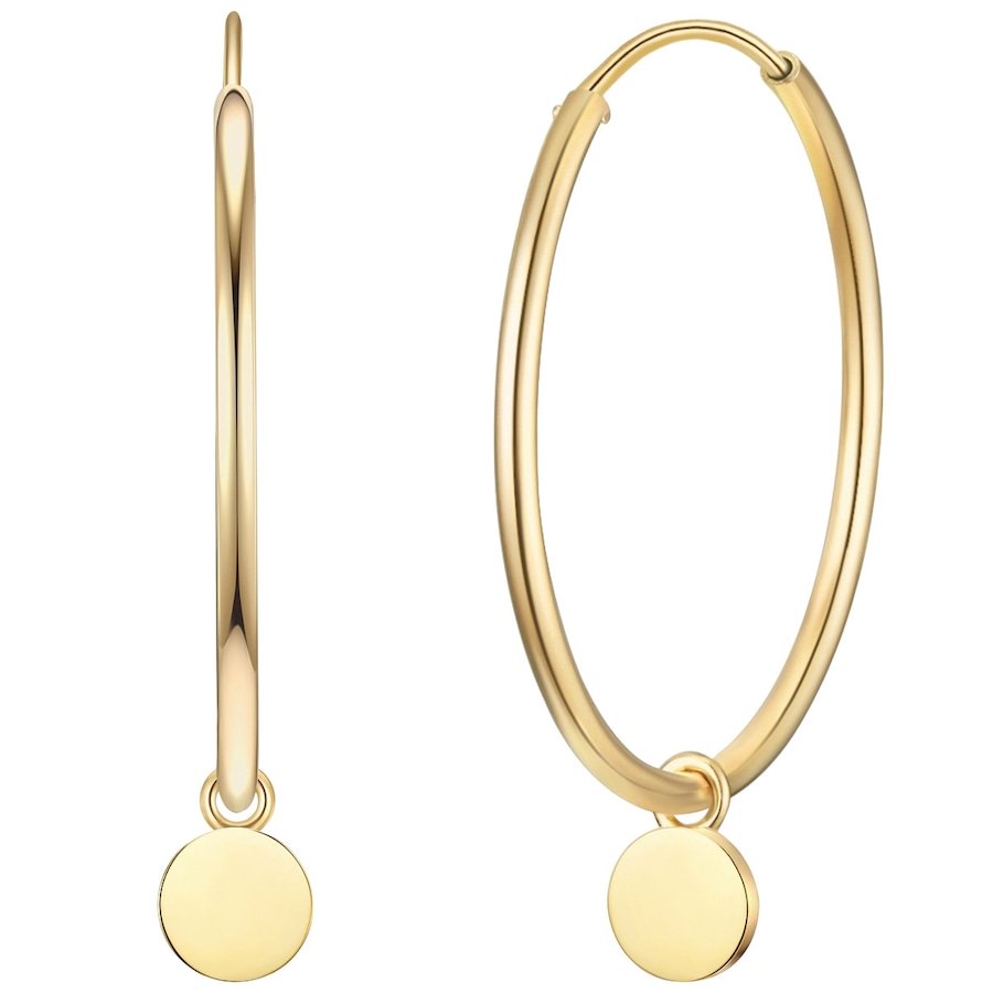 Glanzstücke München Kolczyki Okrag z Srebro wysokiej próby w Żółte złoto Kolczyki koła 1 ct Damski