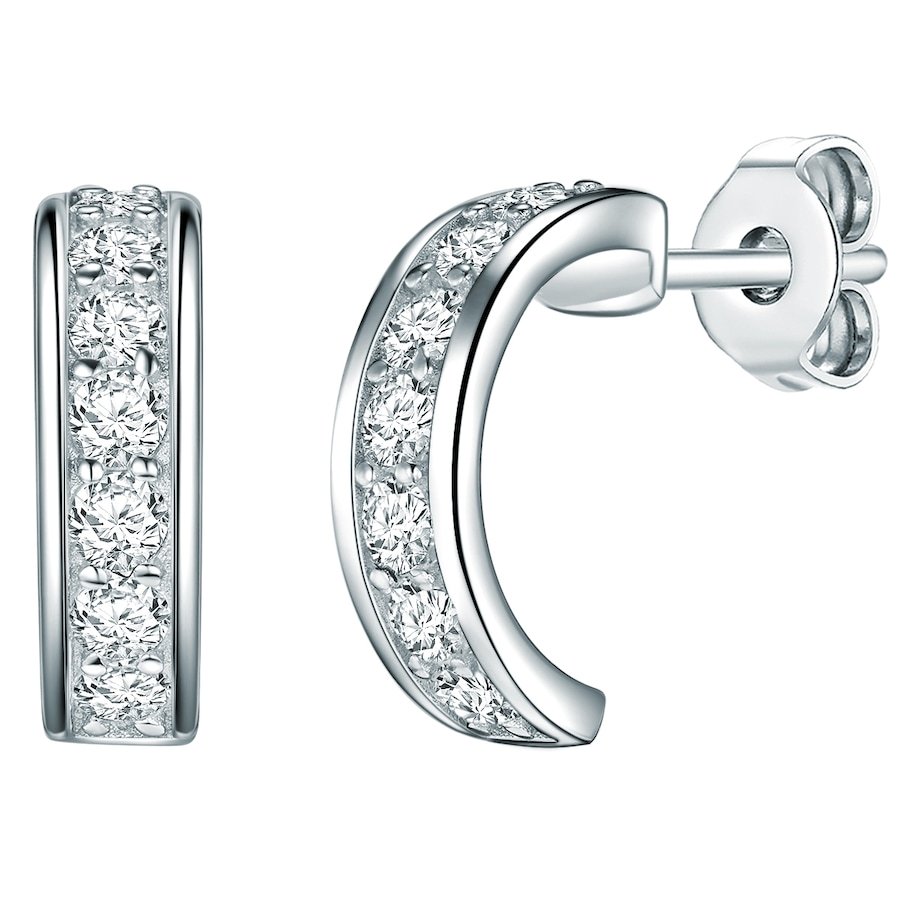 Rafaela Donata Srebrne kolczyki kreole srebro wysokiej próby Cyrkonia srebrny Kolczyki koła 1 ct Damski