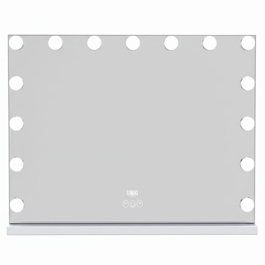 UNIQ XL lustro Hollywood do makijażu 58×46 cm z 15 diodami LED i dotykową regulacją światła Lusterka kosmetyczne 1 ct Biały