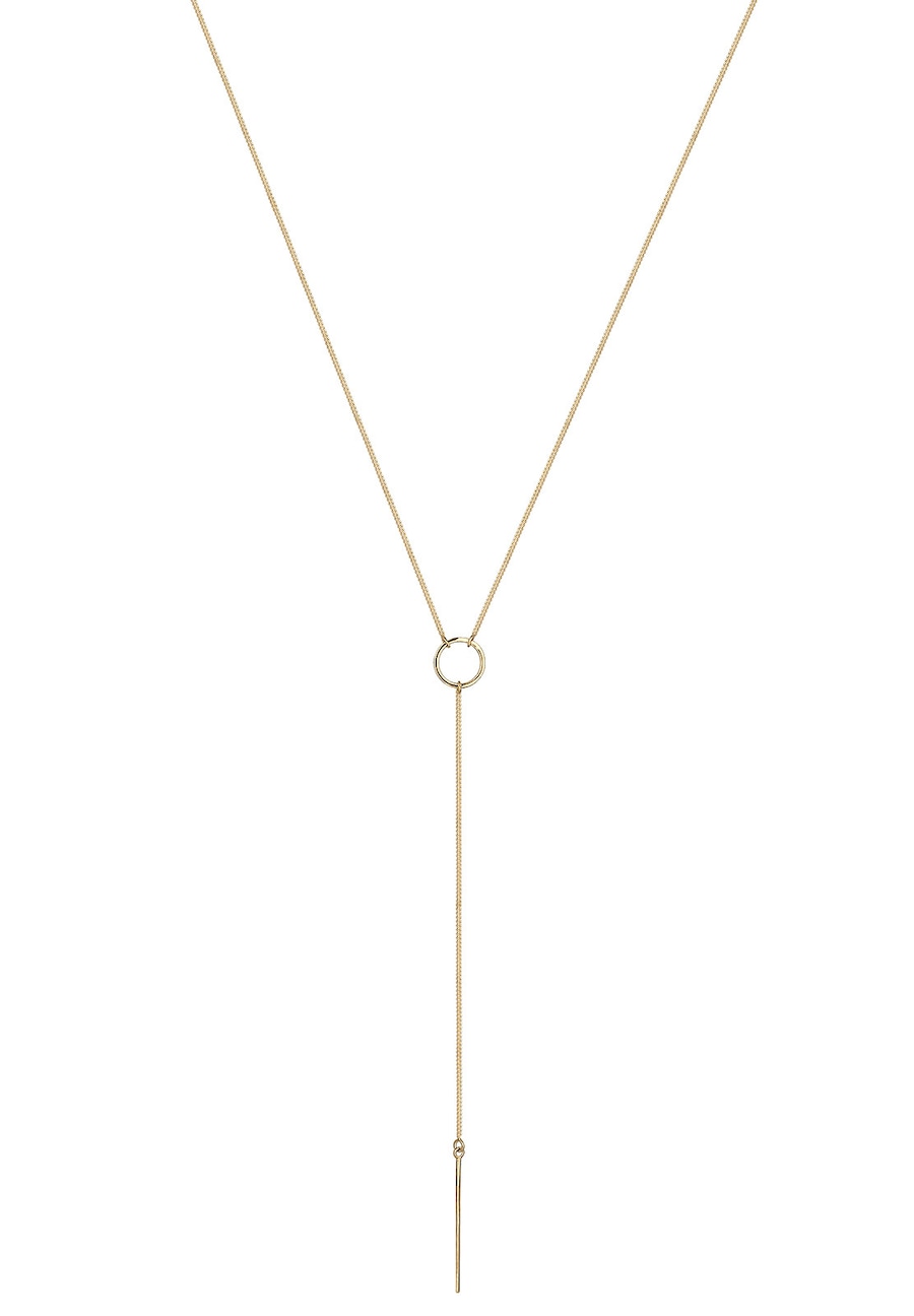 Elli Damski łańcuszek Y Geo Minimal ze srebra próby 925 Sterling Silver Naszyjniki 1 ct