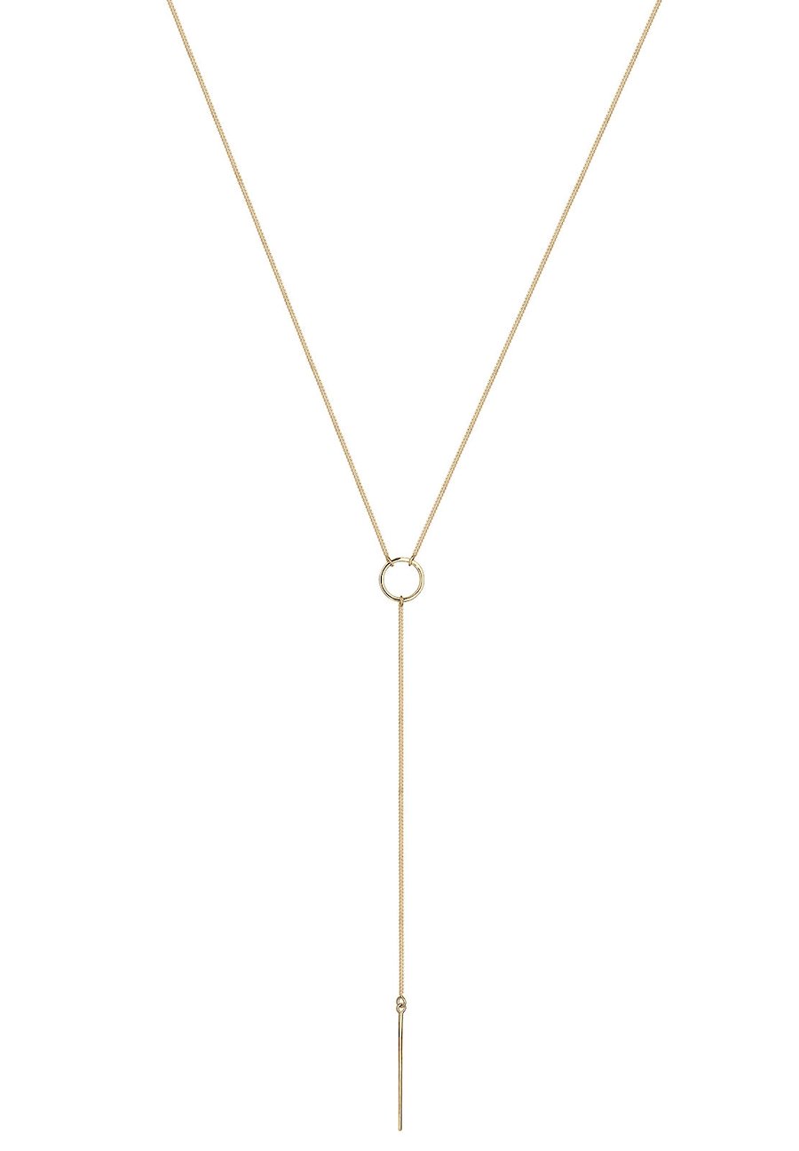 Elli Damski łańcuszek Y Geo Minimal ze srebra próby 925 Sterling Silver Naszyjniki 1 ct