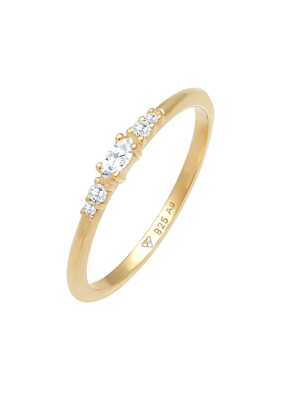 Elli Damski markiz elegancki zaręczyny z kryształami cyrkoni w srebrze 925 Sterling Silver Pierścionki 1 ct