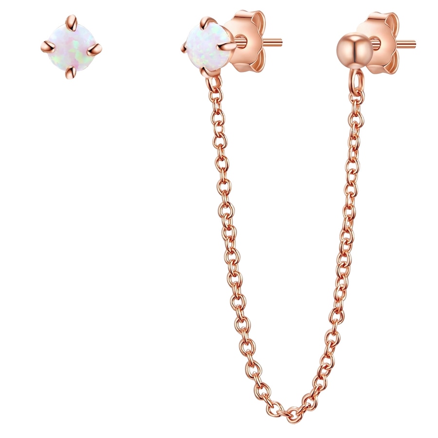Glanzstücke München Srebrne kolczyki sztyfty srebro wysokiej próby Opal (synt.) różowe złoto Kolczyki 1 ct Damski