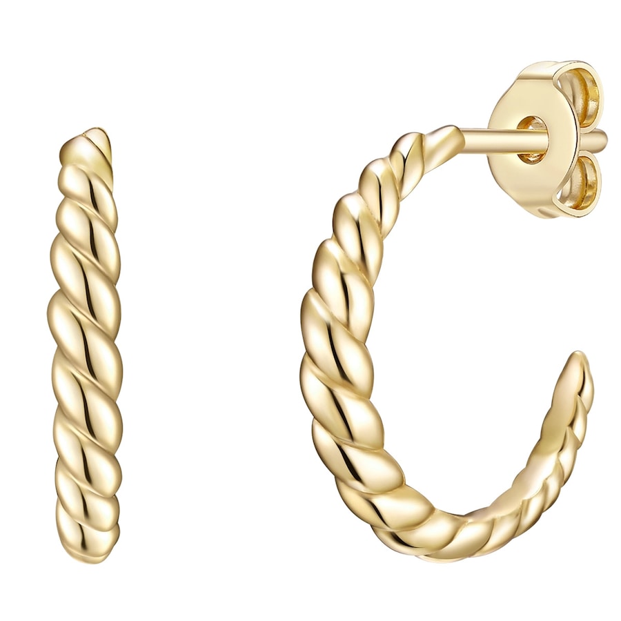 Glanzstücke München Srebrne kolczyki kreole srebro wysokiej próby Złoty Kolczyki koła 1 ct Damski