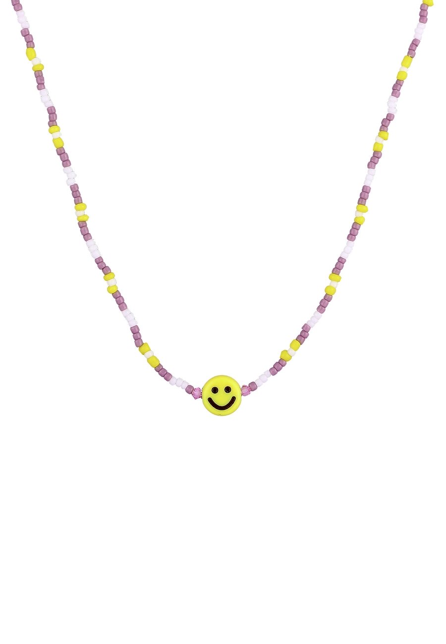 Elli Dziecięce koraliki z smiling face z perłami słodkowodnymi w srebrze próby 925 Sterling Silver Naszyjniki 1 ct Damski